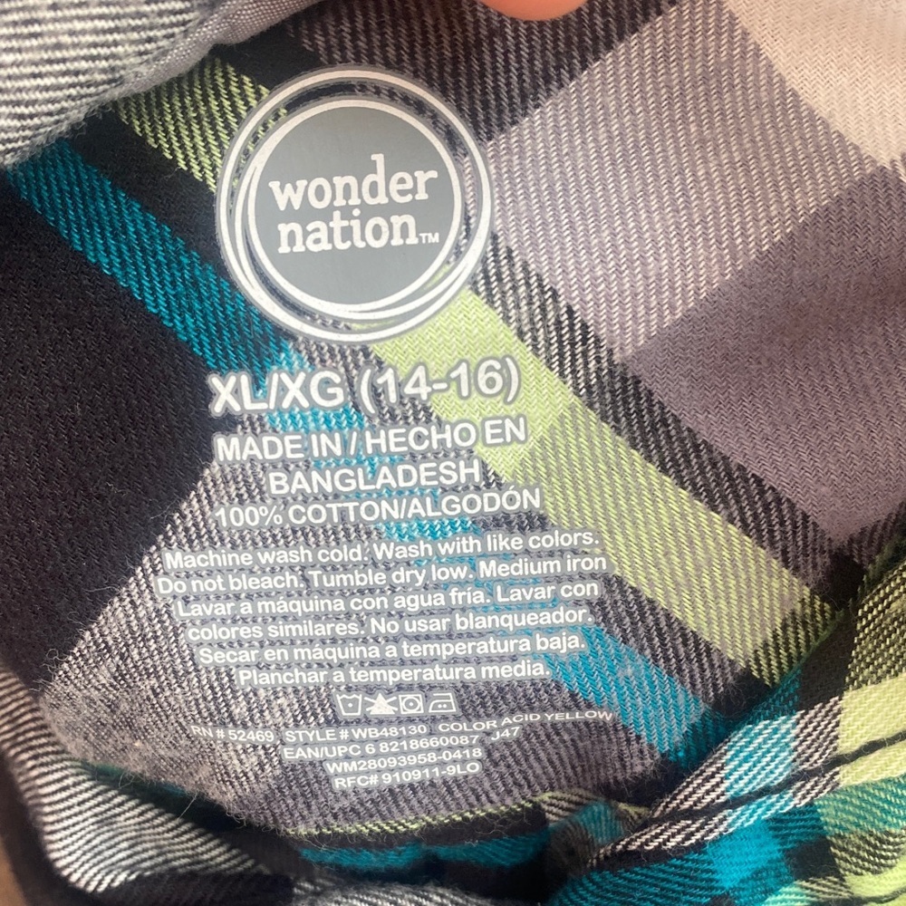 Bundle Wonder Nation Black and White Plaid Shirt - Picture 3 of 16